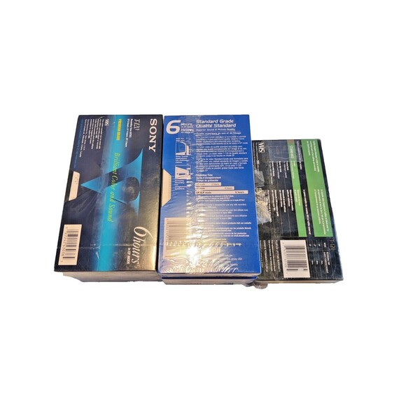 Lot of 7 Sony, Maxell and Fujifilm Blank VHS Tapes T-120 Brand New Sealed New - Picture 2 of 6